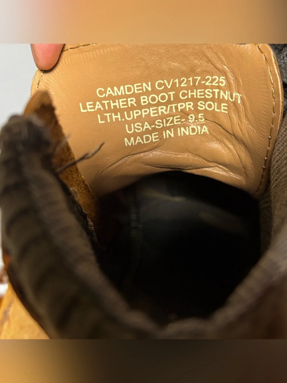 Crevo Camden Brown Leather Lace-Up Boots Size 9.5 US